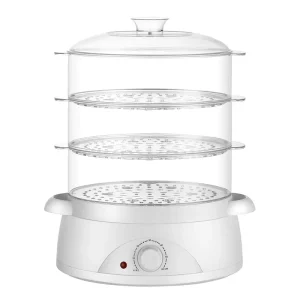 10L Three-Layer Electric Steamer Home Use Large Capacity Timer Automatic Power-Off Glass Lid Class Energy Efficient Steamer