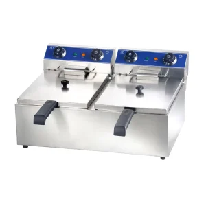 10L+10L 2 Tank Temperature Control Automatic Electric Deep Chips Fryer With Basket Lifter