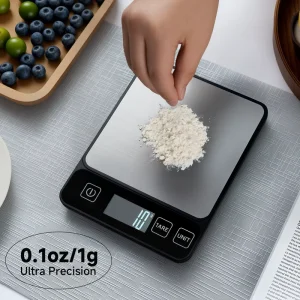 10kg Food Scale Digital Stainless Steel Kitchen Weighing for Baking Coffee