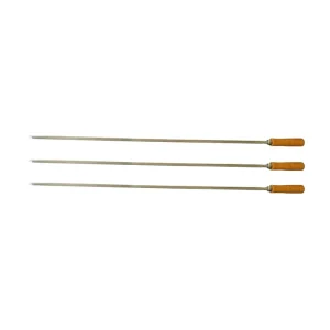 10mm Stainless Steel Cyprus Spit Roast Skewer with Wooden Handle Suit BBQ Cyprus Rotisserie Grill for Outdoor 3pcs