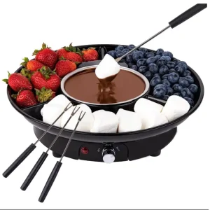10oz Mini Electric Chocolate Melting Pot Set with Fork Chocolate Melting Fountain Melting Cheese Butter Candy