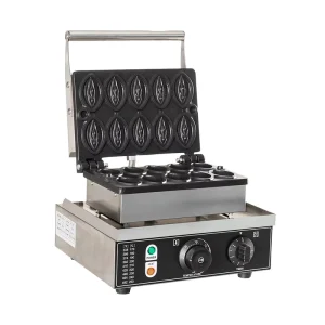 10pcs Mini Electric Waffle Iron Plates Non-Stick Coating Fast Heating Abalone Shape Waffle Machine Eggs Material 220V Commercial
