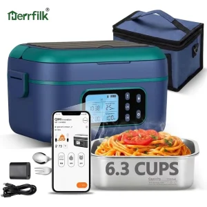 11.1V 27000mAh LCD Display 1500ml Rechargeable Battery Powered Cordless Electric Lunch Box Food Warmer Car