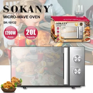 1100W High Power 20L Microwave Stainless Steel Heating Elements Microwave Oven