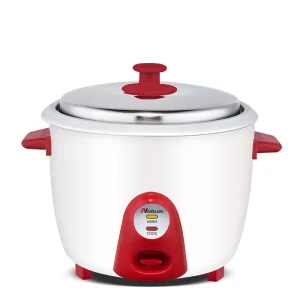 110V 220V 0.6-2.8L Drum Red Rice Cooker With Small Handle With Stainless Steel Lid