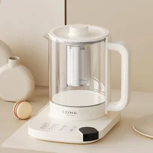 110V 220V 1.8L Cordless Glass Electric Tea Kettle with Keep Warm Function
