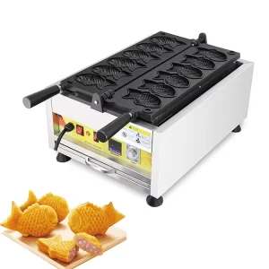 110V 220V 3.2 KW Stainless Steel Lightweight 6 Piece Waffle Maker Sea Bream Cooking Machine 1 Year Warranty for