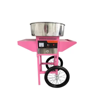 110V 220V Electric Cotton Candy Making Machine Fancy Cotton Candy Maker with Cart