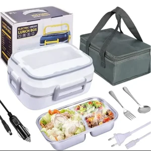 110V 220V Electric Lunch Box Home Car Two-in-one Stainless Steel Plug-in Water-free Heating and Insulation Electric Lunch Box