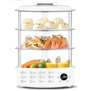 110V/220V Electric Steamer Multifunctional Household Three-Layer Intelligent Steam Cooker Large Capacity Automatic Food