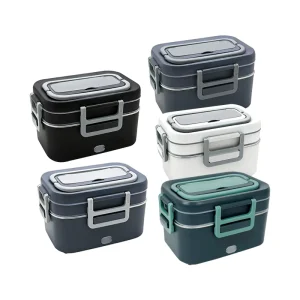 110V/220V Insulated Bag Home & Car Use 1.8L Rectangle Food Container Heatable Portable Electric Heated Lunch Box Plastic Lid