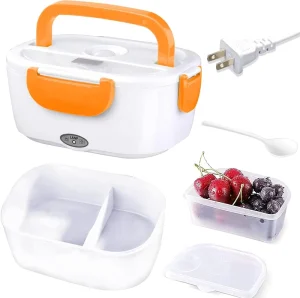 110V/220V Self Heating Thermal Electric Lunch Box Portable Mini for Business & Office Use Stainless Steel Construction