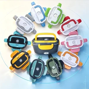 110V/24V/12V/220V Stainless Steel Portable Electric Lunch Box Dual Use Electric Lunch Box for Cars and Women