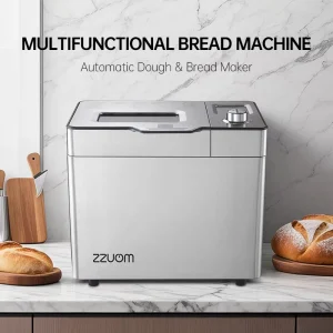 110V Healthy Automatic Bread Maker Gluten Free Whole Wheat Bread Maker Three Layer Crust Control Function Stainless Steel
