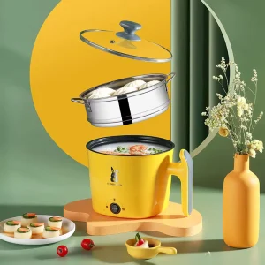 110V In Stock Mini Multipurpose Electric Cooking Pot with Steamer Non Stick Small Electric Hot Pot for Dormitory Household Use