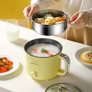 110V Multi function Mini Electric Pot Double layer 1.8L Integrated Electric Steamer Multi Purpose Cooking Pot