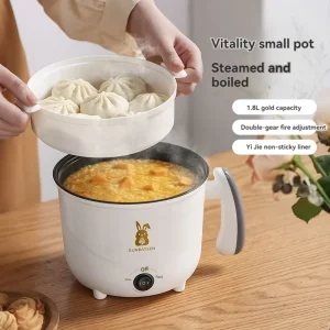 110V Multifunction Electric Cooking Pot for Student Dormitory Hot Pot & Stir Fry Button Control 600w All in One Cooker