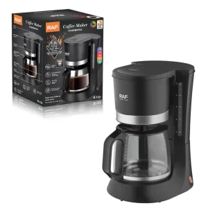 12 Cup Coffee Maker Round Stainless Steel and Glass Carafe Anti Drip Pot Electric Filter Coffee Machine Drip Coffee Maker