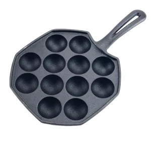 12 Hole Square Pancake Balls Skillet Pre Seasoned Cast Iron Octopus Balls Maker Cake Mould Japanese Takoyaki Grill Pan