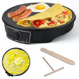 12-Inch 1000W Commercial-Grade Nonstick Electric Pancake Crepe Maker Household Application Machine