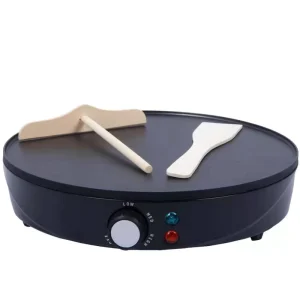 12 Inch Electric Crepe Maker Injera Pancakes 1200W Adjustable Temperature Control Overheating Protection Fast Heating Non Stick