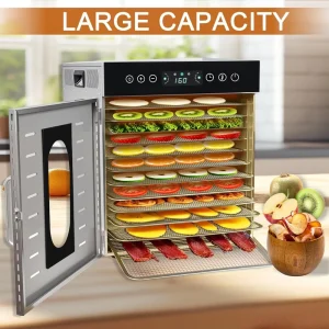12 Layer Large Capacity Electric Food Dehydrator Fruit Dryer Meat Jerky Drying Machine 1000W 220V/110V