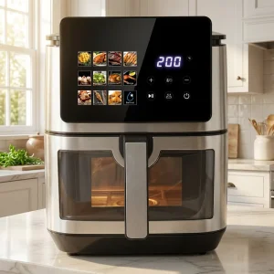12 in 1 Smart Air Fryer 9L Large Digital Air Fryer Oven Stainless Steel Air Fryer for Baking Roasting and Frying