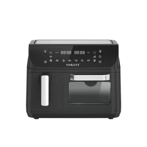 12.5L Stainless Steel Household Air Fryer Visual Dual Pot Multifunctional French Fry Oven Modern Square All in One Machine