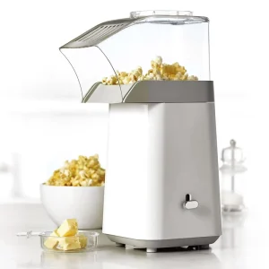 1200W Electric Hot Air Popcorn Maker Low Fat No Oil Household Plastic with Measuring Cup Top Lid GS Certified 1 Year Warranty