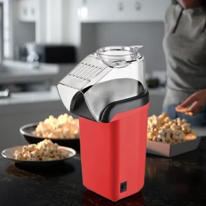 1200W Electric Hot Air Popcorn Maker Low Fat and Oil Household Popcorn Maker with Plastic Measuring Cup and Top Lid