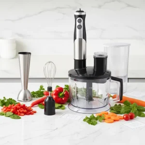 1200W Stainless Steel Handheld Blender Adjustable Speed Control Ice Crusher Multi-Function Food Processor Household