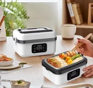 1200ml Wireless 21000mAh Rechargeable Stainless Steel Food Warmer Heating Insulated Cordless Electric Bento Lunch Box for Kids