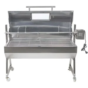 1200mm Stainless Hooded Spit Rotisserie for Whole Lamb Pig Backyard BBQ