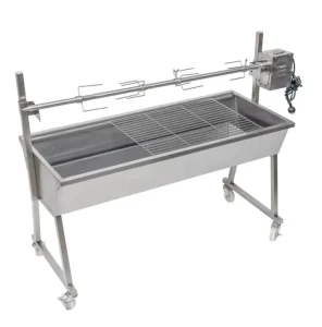 1200mm Stainless Steel Spit Rotisserie BBQ Chicken Roaster Charcoal Grill