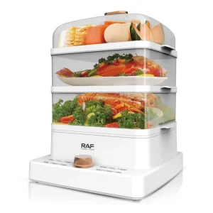 1200w Food Steamer 3 Layer 12l Large Capacity With Rapid Steam Release Easy Clean Bpa Free Transparent Containers