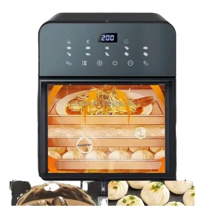 12L 25 Electric Digital Air Fryer Oven Touch Screen Control 8 Presets Multi Function Toaster for Household RV Use Made Plastic