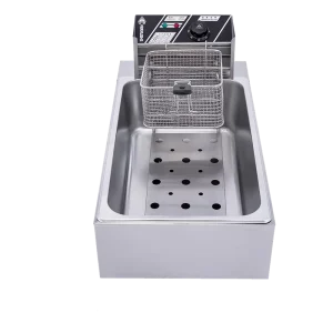 12L Commercial Single Tank Double Basket Electric Stainless Steel Deep Fryer