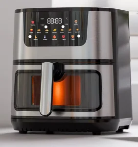 12L Digital Stainless Steel Air Fryer Factory High Quality Visible Window Black Air Fryer Toaster Oven