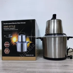 12L Electric Stainless Steel Food Processor Chopper 8830 Pure Copper Motor Yam Pounder & Fufu Machine Meat Grinder & Slicer