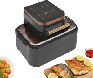 12L Glass 1700W Large Capacity Non-Toxic Air Fryer Oven with Transparent Window 6 Presets & Precise Temp Control for Roast Bake
