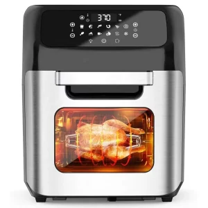 12L Home Digital Air Fryer with Visual Window Square Shape Electric Oven Featuring Three Layers of Detachable Glass Door