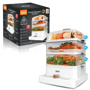 12L Household 3 Layers Vegetable Corn Meat Steamer Kitchen Electric Food Steam Machine