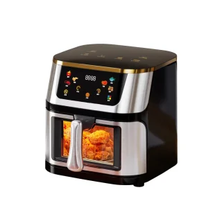 12L Modern Electric Air Fryer With LCD Display Stainless Steel Mechanical OEM PTFE Round Digital Control Free Spare Parts