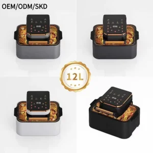 12L Modern Large Capacity Air Fryer & Multifunctional Oven for Household Use Touch Screen Control Detachable Basket No Need Flip