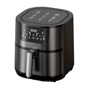 12L Stainless Steel Air Fryer Electric 110V 220V Household Touch Control Automatic Power Oil Free Smokeless Hot Air Circulation