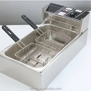 12L Stainless Steel Commercial and Household Electric Deep Fryer Double Machine Fryer