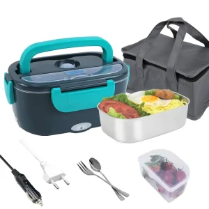 12V/24V/110V/220V Portable Heated Electric Lunch Box Food Warmer With Carry Bag
