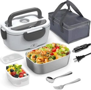 12V 24V 110V 220V Portable Heated Electric Lunch Box Food Warmer with Carry Bag
