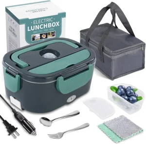 12V Electric Lunch Boxes Stainless Steel Inner Pot Insulated Keep Food Warm Household & Outdoor Use