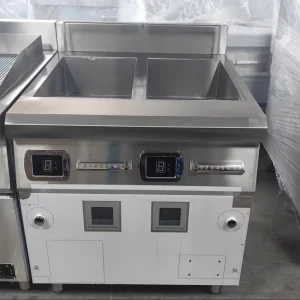 12kw*2 High Efficiency Double Induction Deep Fryer Commercial Kitchen Equipment 2 Tank Electric Fryer Fast Temperature Recovery